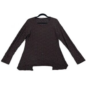 Cut Loose Textured Tunic Top Brown Gray Medium